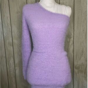 Fashion Nova Off-Shoulder Fuzzy Dress